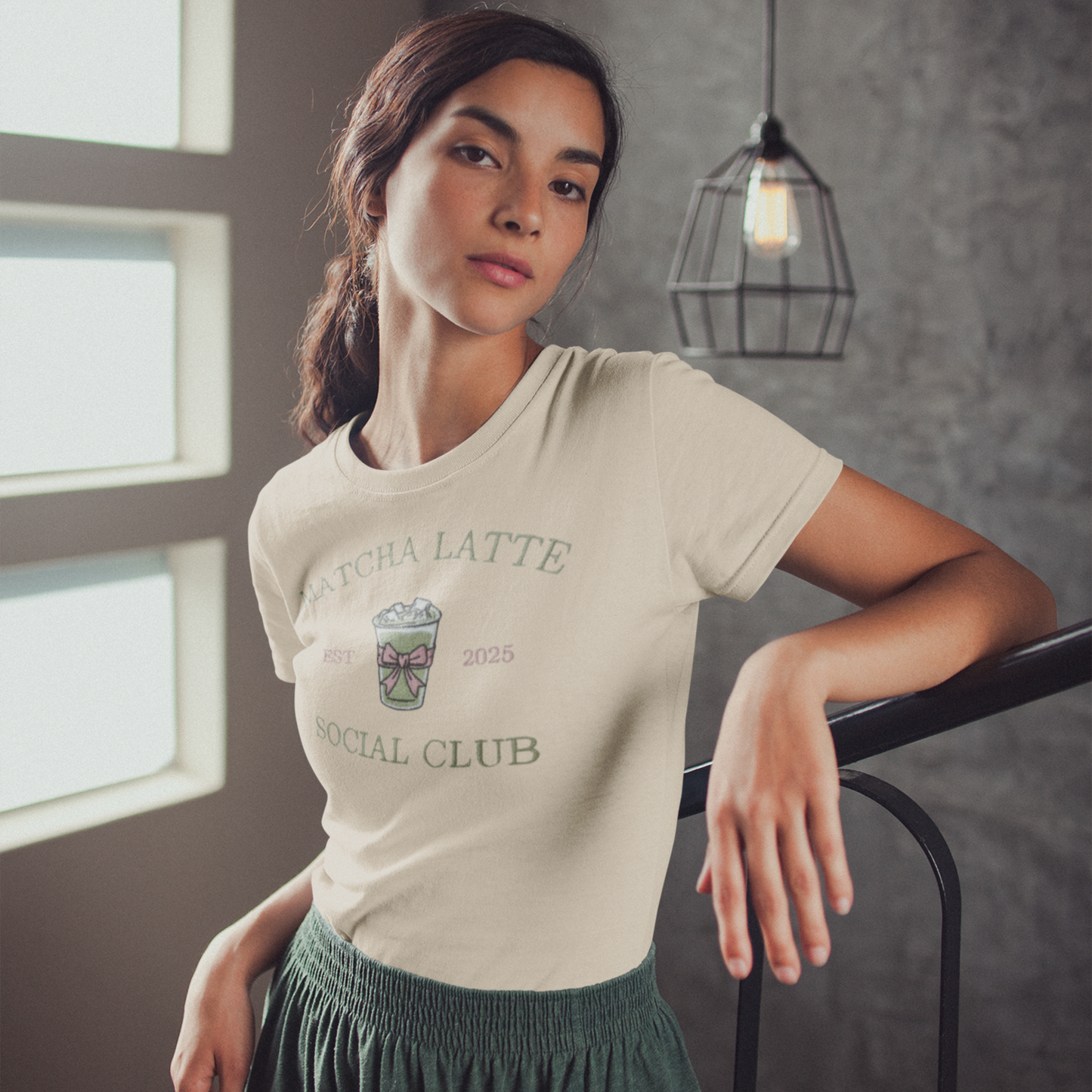 Matcha Latte Social Club - Embroidered Cotton Tee