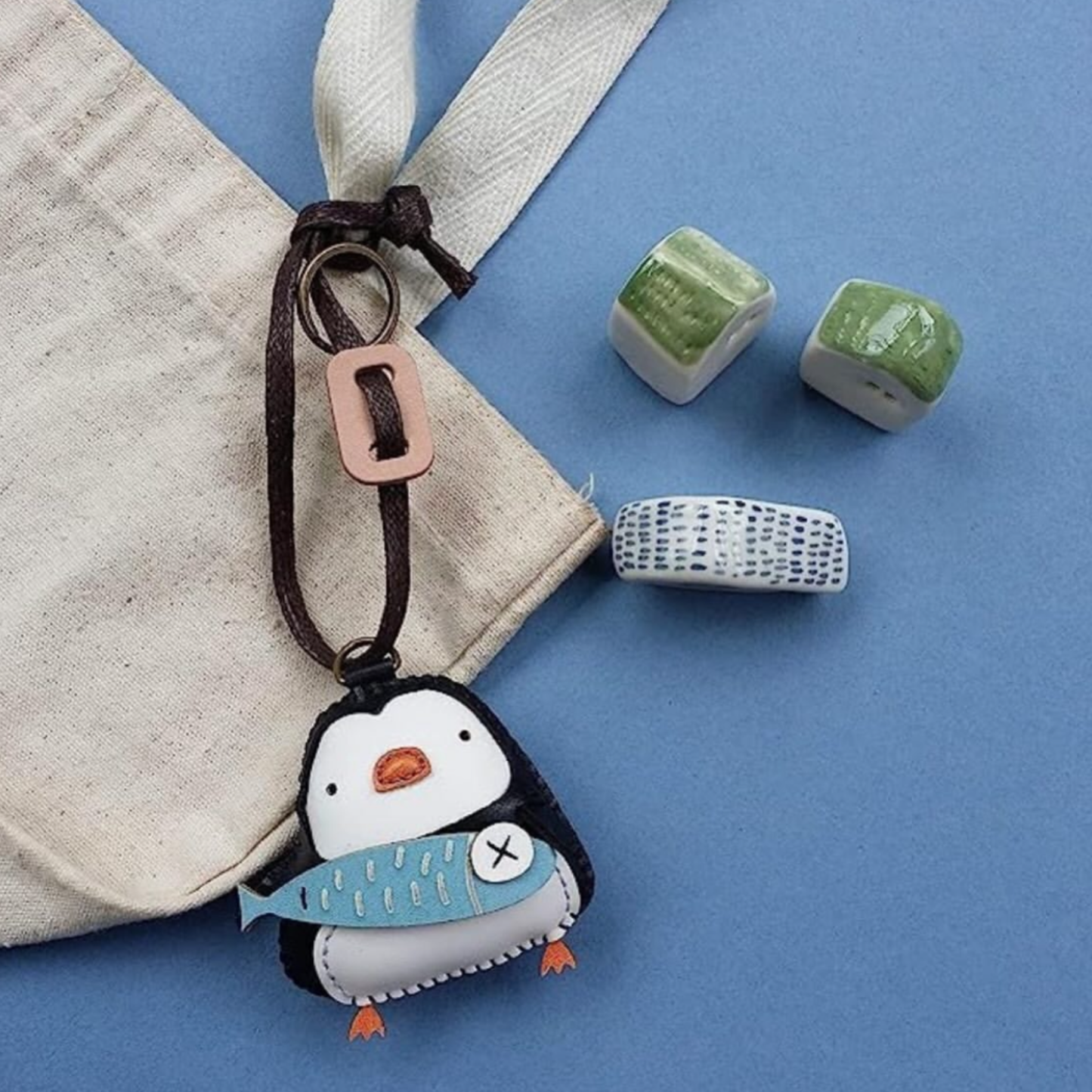 Leather Penguin Bag Charm