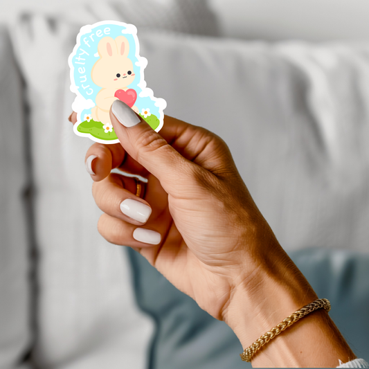 Cruelty-Free Bunny Vinyl Sticker