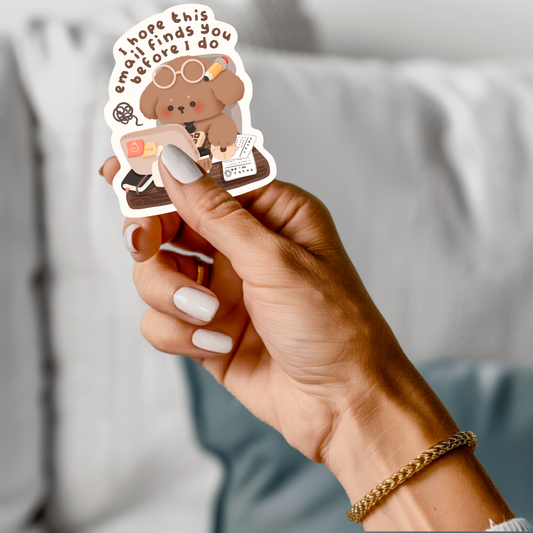 Funny Office Humor Puppy Vinyl Sticker