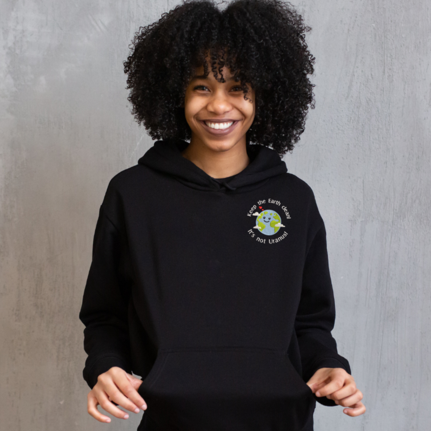 "Keep the earth clean" - Unisex Embroidered Hoodie