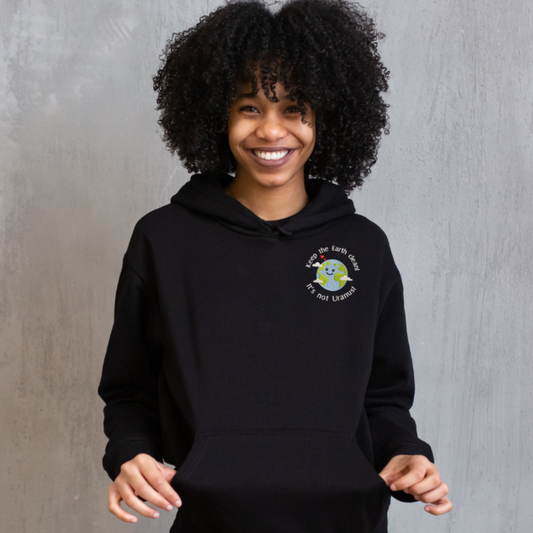 "Keep the earth clean" - Unisex Embroidered Hoodie