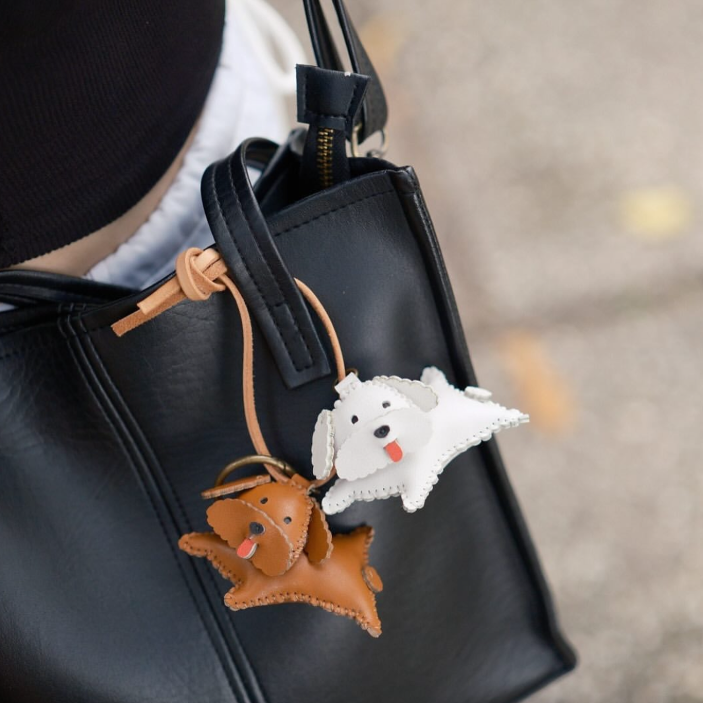 Leather Puppy Bag Charm