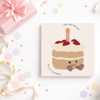 "Hip Hip Hooray" Cute Cake Birthday Greeting Card
