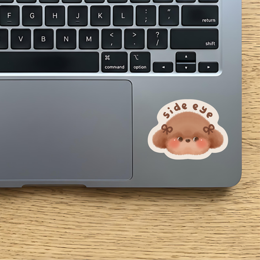 Adorable "Side Eye" Puppy Vinyl Sticker